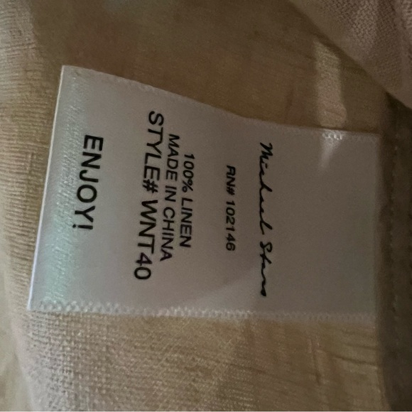 NWT Michael Stars Linen Anorak Jacket Cargo Pockets Oatmeal Sz XS Zip Button - Picture 12 of 16